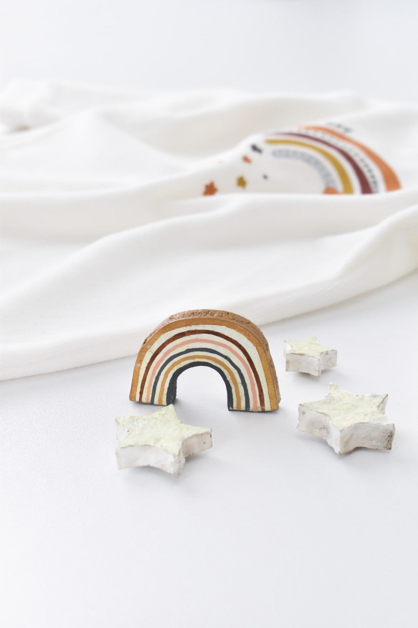 Salopeta Curcubeu cu maneca lunga si botosei din 80%bumbac organic si 20% poliester - , BabyCosy